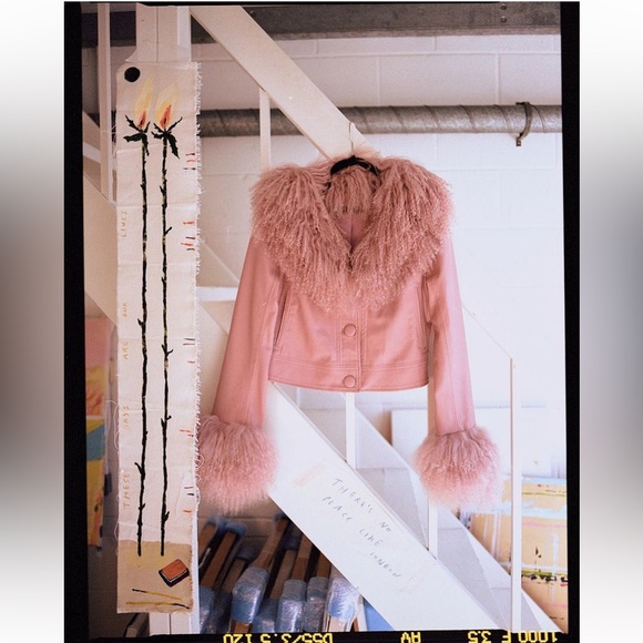 FREE PEOPLE NWT CHAROLETTE SIMONE CROPPED PENNY FAUX LEATHER JACKET 🦋 - Picture 10 of 16